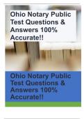 Ohio Notary Public Test Questions & Answers 100&percnt; Accurate&excl;&excl;