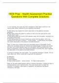  HESI Prep - Health Assessment Practice Questions With Complete Solutions&period;