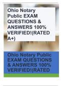 Ohio Notary Public EXAM QUESTIONS & ANSWERS 100&percnt; VERIFIED&excl;&lpar;RATED A&plus;&rpar;