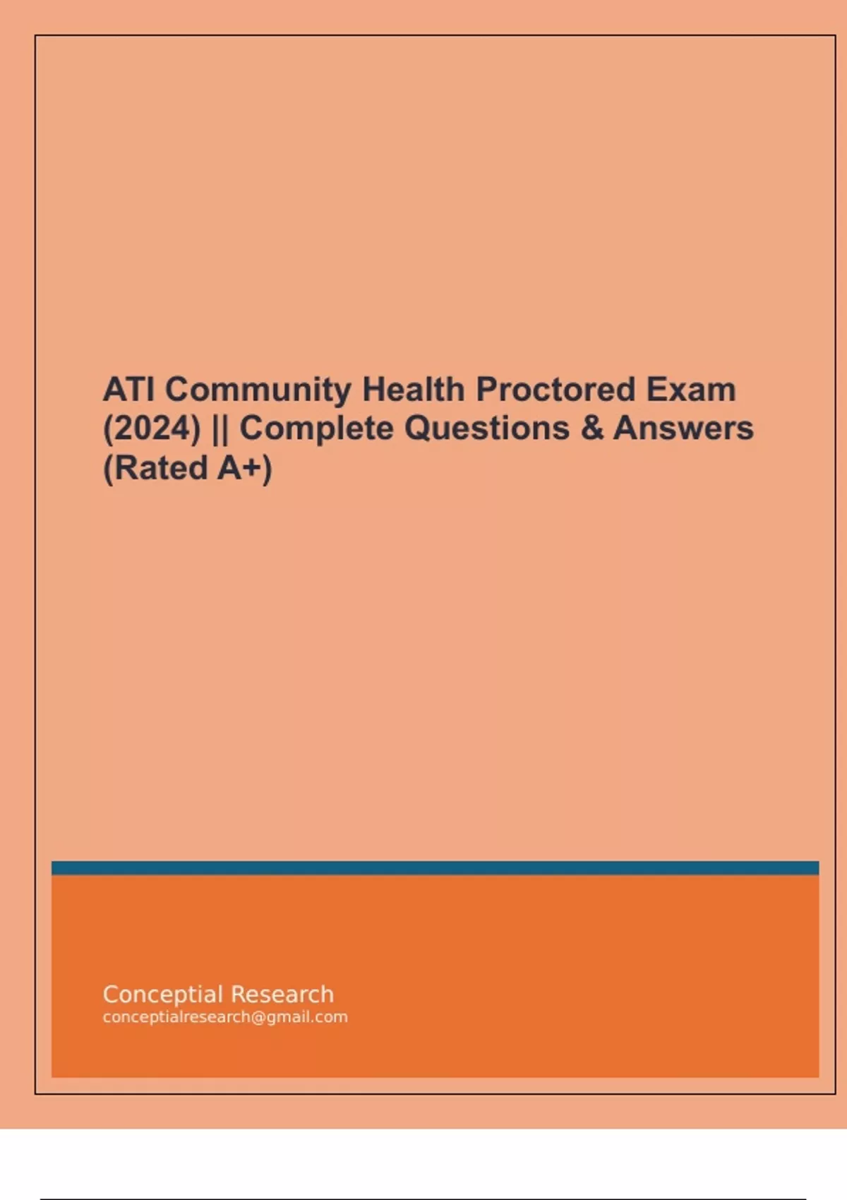 ATI RN Community Health (Public Health) Proctored Exam BUNDLE (2024 ...