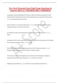 New York Personal Lines Final Exam Questions & Answers 2023 &lpar;A&plus; GRADED 100&percnt; VERIFIED&rpar;