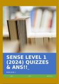 SENSE LEVEL 1 &lpar;2024&rpar; QUIZZES & ANS&excl;&excl;