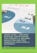 SENSE LEVEL 1 WELDING PROCESS CERTIFICATION TEST MODULE 9&colon; WELDING INSPECTION AND TEST PRINCIPLES QUESTIONS & ANSWERS&excl;&excl;