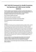 NUFT 442-CH5-Framework-For-Health-Promotions Test Questions with 100&percnt; Correct Verified Solutions