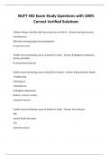 NUFT 442 Exam Study Questions with 100&percnt; Correct Verified Solutions