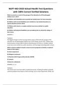 NUFT-442-CH22-School-Health Test Questions with 100&percnt; Correct Verified Solutions