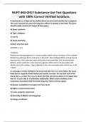 NUFT-442-CH17-Substance-Use Test Questions with 100&percnt; Correct Verified Solutions