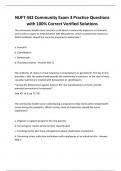 NUFT 442 Community Exam 3 Practice Questions with 100&percnt; Correct Verified Solutions