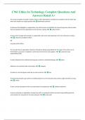 C961 Ethics In Technology Glossary Questions And Answers With Verified Study Tests