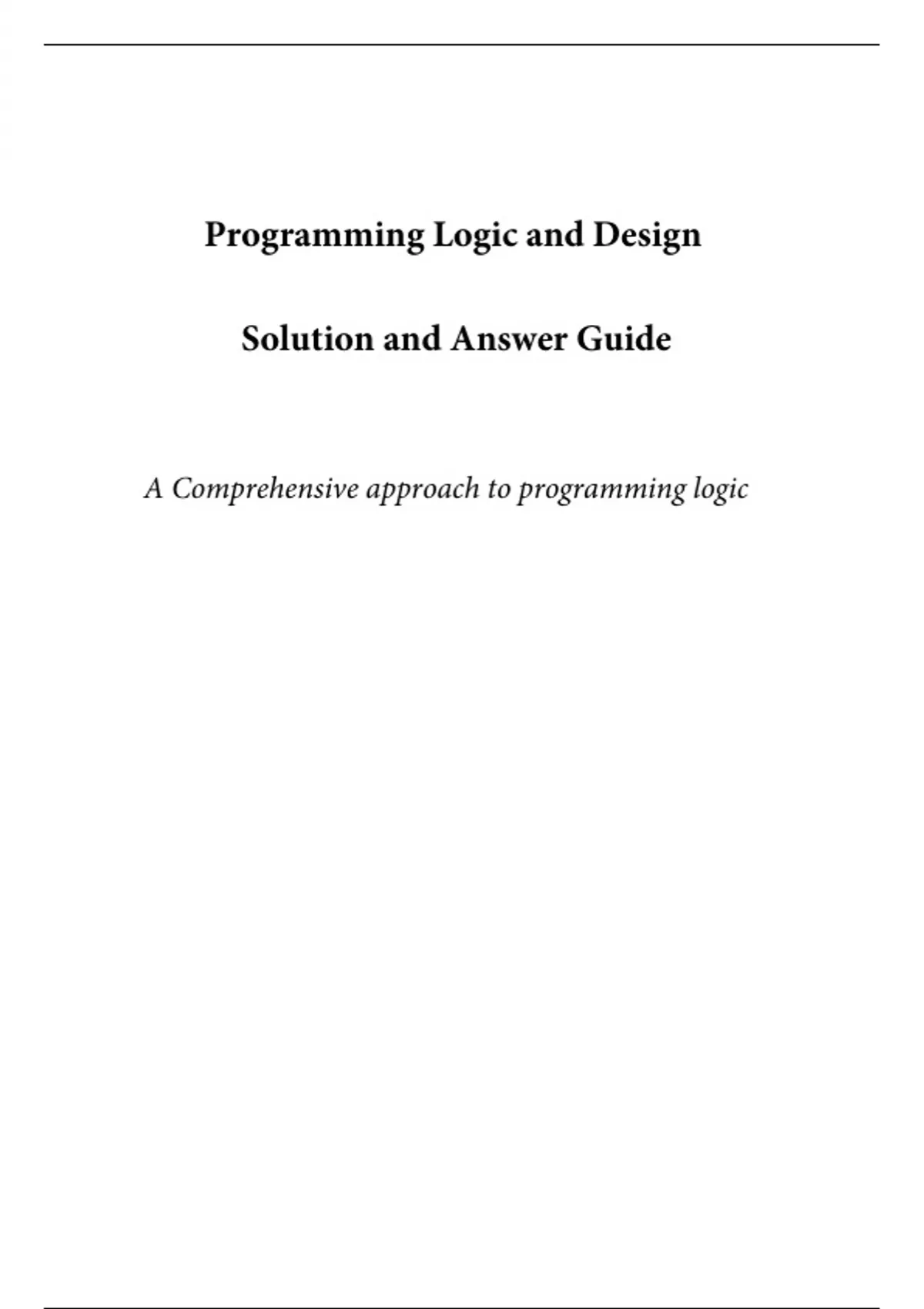 SOLUTIONS MANUAL FOR Programming Logic and Design 10th Edition Joyce ...