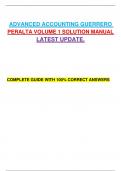 ADVANCED ACCOUNTING GUERRERO PERALTA VOLUME 1 SOLUTION MANUAL LATEST UPDATE&period;