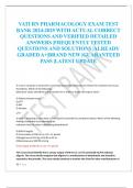 VATI RN PHARMACOLOGY EXAM TEST  BANK 2024-2025 WITH ACTUAL CORRECT  QUESTIONS AND VERIFIED DETAILED  ANSWERS &vert;FREQUENTLY TESTED  QUESTIONS AND SOLUTIONS &vert;ALREADY  GRADED A&plus;&vert;BRAND NEW &vert;GUARANTEED  PASS &vert;LATEST UPDATE