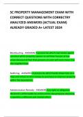 SC PROPERTY MANAGEMENT EXAM WITH CORRECT QUESTIONS WITH CORRECTRY ANALYZED ANSWERS &lpar;ACTUAL EXAM&rpar; ALREADY GRADED A&plus; LATEST 2024 