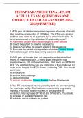 FISDAP PARAMEDIC FINAL EXAM ACTUAL EXAM QUESTIONS AND CORRECT DETAILED ANSWERS 2024- 2025&lpar;VERIFIED&rpar;