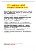 NU 250 Exam 3 With Complete Solution 2024