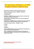 NU 250 Exam 2 &lpar;Chapters 7-11&rpar; With Complete Solution Updated 2024