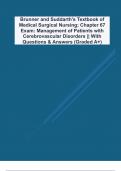 Brunner and Suddarth's Textbook of Medical Surgical Nursing&semi; Chapter 67 Exam&colon; Management of Patients with Cerebrovascular Disorders &vert;&vert; With Questions & Answers &lpar;Graded A&plus;&rpar;