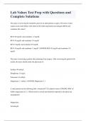 Lab Values Test Prep with Questions and Complete Solutions