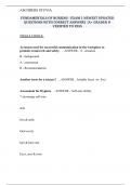 FUNDAMENTALS OF NURSING - EXAM 1 NEWEST UPDATED QUESTIONS WITH CORRECT ANSWERS  &vert;A&plus; GRADED & VERIFIED TO PASS