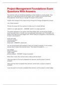 Project Management Foundations Exam Questions With Answers