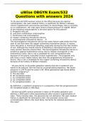 uWise OBGYN Exam&sol;532 Questions with answers 2024