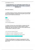 FUNDAMENTALS OF NURSING EXAM WITH 45 CORRECTLY ANSWERED QUESTIONS ALREADY GRADED A&plus;