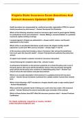 Virginia State Insurance Exam Questions And Correct Answers Updated 2024