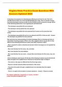 Virginia State Practice Exam Questions With Answers Updated 2024