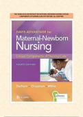 TEST BANK DAVIS ADVANTAGE FOR MATERNAL-NEWBORN NURSING CRITICAL COMPONENTS OF NURSING CARE 4TH EDITION&vert; ALL CHAPTERS