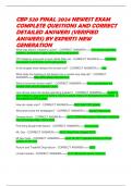 CBP 520 FINAL 2024 NEWEST EXAM COMPLETE QUESTIONS AND CORRECT DETAILED ANSWERS &lpar;VERIFIED ANSWERS&rpar; BY EXPERTS NEW GENERATION 