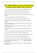 MA&colon; CMA &lpar;AAMA&rpar; Anatomy & Physiology Practice Exam Rated 100&percnt; Correct&excl;&excl;