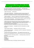 Interpreter Certification Exam Prep&sol;71 Questions and answers