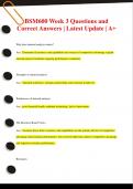 BSM600 Week 3 Questions and  Correct Answers &vert; Latest Update &vert; A