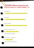 BSM600 Midterm Questions and  Correct Answers &vert; Latest Update &vert; A&plus;