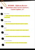 BSM600 - Midterm Review Questions and Correct Answers &vert;  Latest Update &vert; A&plus;