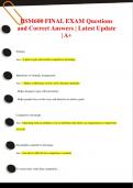 BSM600 FINAL EXAM Questions  and Correct Answers &vert; Latest Update  &vert; A&plus;