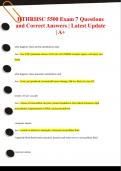 HTHRHSC 5500 Exam 7 Questions  and Correct Answers &vert; Latest Update  &vert; A&plus;