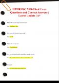HTHRHSC 5500 Exam Pack Questions and Correct Answers &vert; Latest Update &vert; A&plus;