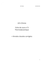 Thermodynamique + annales semestre 1