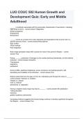 LUO COUC 502 Human Growth and Development Quiz&lowbar; Early and Middle