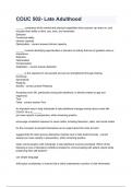 COUC 502- Late Adulthood Questions and answers&period;