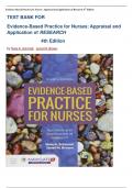 Test bank-Evidence-Based Practice for Nurses&colon; Appraisal and Application of Research 4th Edition&lpar; Nola A&period; Schmidt&comma; 2017&rpar; All Chapters Latest Edition 