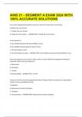  AINS 21 - SEGMENT A EXAM 2024 WITH 100&percnt; ACCURATE SOLUTIONS