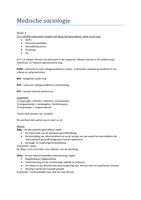 SV Medische sociologie en Introductie in de gezondheidszorg blok 3&period;1
