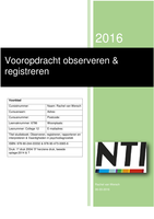 Vooropdracht observeren en registreren