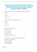 WSU Bio 106 Exam 1 Review Questions with 100&percnt; Correct Answers  Latest Version 2024  Verified