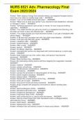 NURS 6521 Adv&period; Pharmacology Final  Exam 2023&sol;2024