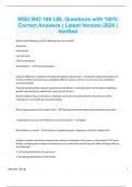 WSU BIO 106 LBL Questions with 100&percnt; Solutions  Latest Version 2024  Verified