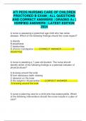 ATI PEDS NURSING CARE OF CHILDREN PROCTORED B EXAM &vert; ALL QUESTIONS AND CORRECT ANSWERS &vert; GRADED A&plus; &vert; VERIFIED ANSWERS &vert; LATEST EDITION 2024