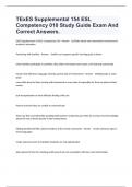 TExES Supplemental 154 ESL Competency 010 Study Guide Exam And Correct Answers&period;